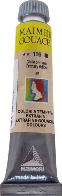 MaIMeRI 美利 GOUACHE 不透明水彩 MA-2002116 116 原色黃(PRIMARY YELLOW), 20ml, 1色