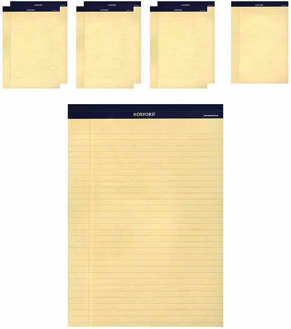 OXFORD 리갈패드 A4, 노랑, 60매, 8개