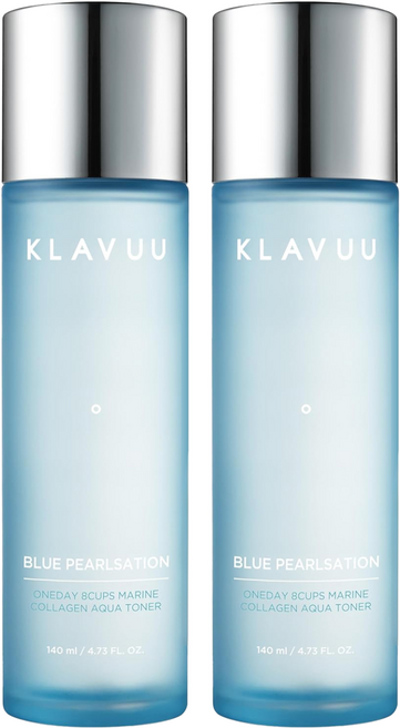 KLAVUU 克拉優 藍珍珠 八杯海洋膠原水潤爽膚水, 140ml, 2瓶