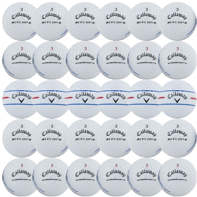 캘러웨이 크롬소프트 + ERC 트리플트랙 골프공 로스트볼 특A+ 42.67mm, 랜덤 발송, 30개