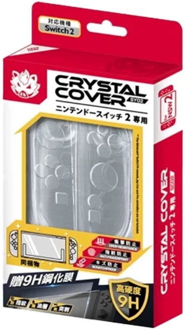 FlashFire 富雷迅 Switch2 全覆式水晶殼 附9H鋼化玻璃膜, 透明色, 1個, SY02