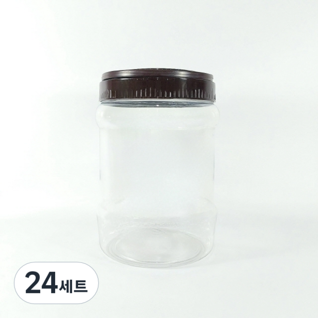 大寬口圓形PET瓶 2L+蓋子 棕色組, 24組, 瓶子+蓋子