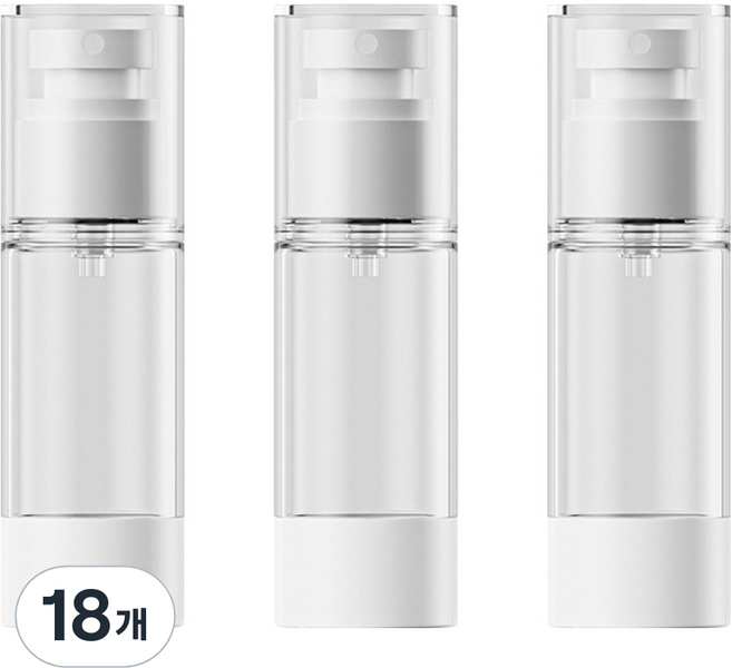 27리빙 휴대용 진공 안개 미스트 스프레이 공병 30ml, 18개, 화이트 + 투명