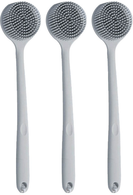 리빙공감 워시 실리콘 양면 바디 소프트 브러쉬, 그레이, 3개, 1개입