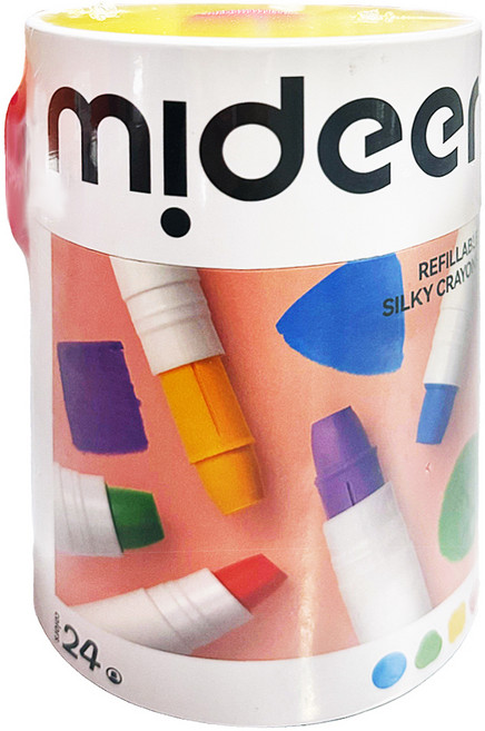 mideer 可洗式速乾絲綢蠟筆, 24色, 1組