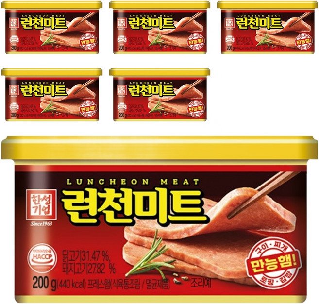 HANSUNG ENTERPRISE 午餐肉罐頭, 200g, 6罐