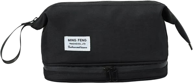 bebehome 手提式大容量乾濕分離 雙層洗漱包