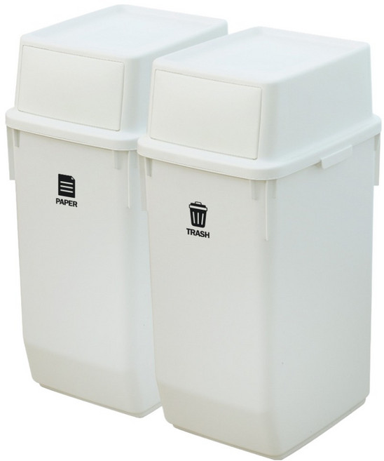 라이피스트 컬러빈 분리수거함 2p, 화이트