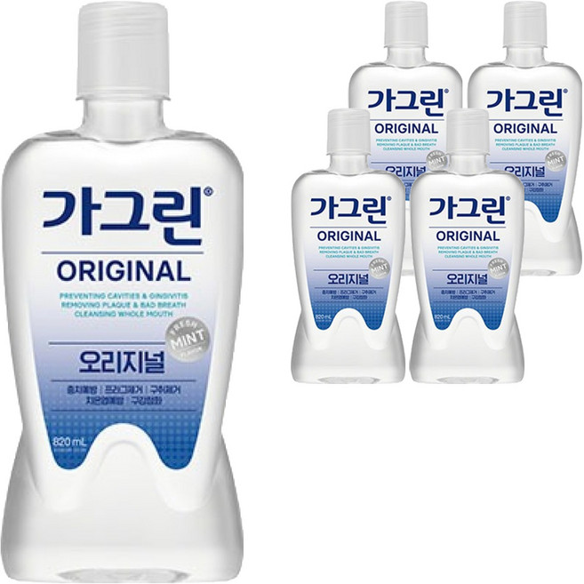 가그린 오리지널 구강세정제, 820ml, 5개