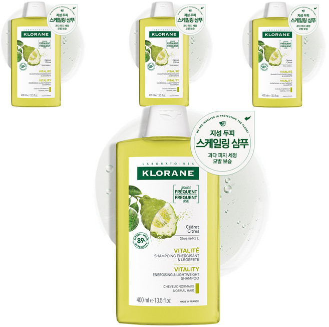 클로란 스케일링 샴푸 시트러스, 400ml, 4개