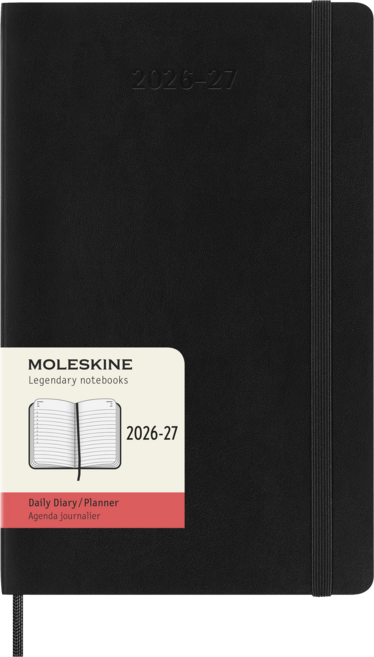 MOLESKINE 經典日常18個月軟封面日記本, 黑色, 1個