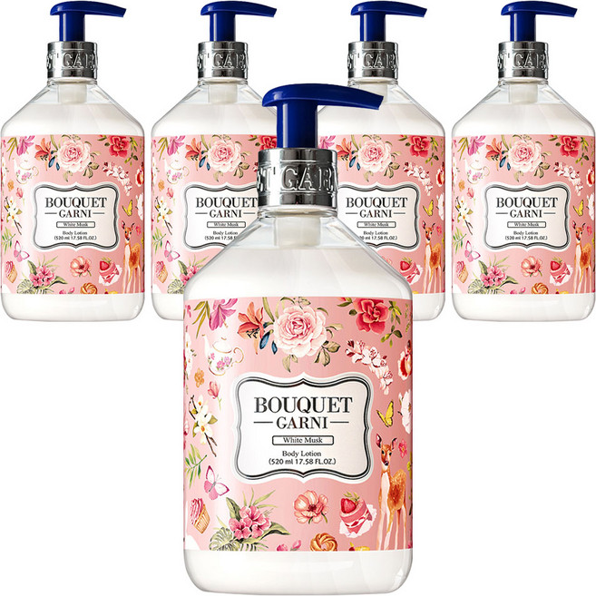 부케가르니 프레그런스드 바디로션 화이트머스크향, 520ml, 5개
