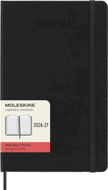 MOLESKINE 經典日常18個月硬殼日記本, 黑色, 1個