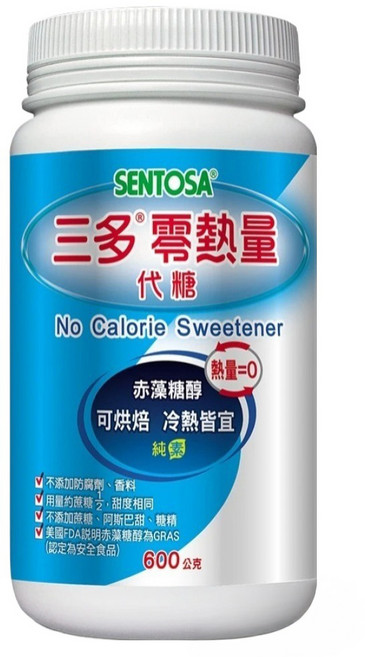 SENTOSA 三多 零熱量代糖 赤藻糖醇 冷熱皆宜 適合烘焙, 600g, 1瓶