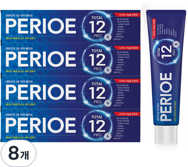 페리오 프로 토탈 12 불소치약, 185g, 8개