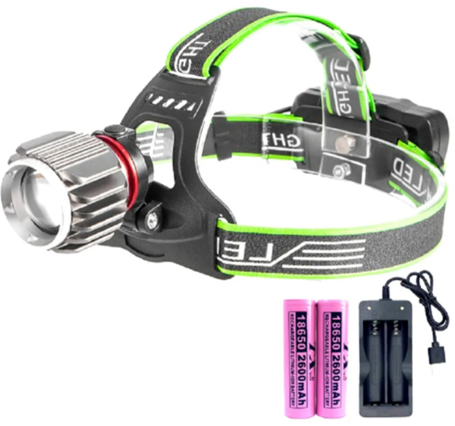 TX Tanox 特林 光束炮伸縮變焦強亮頭燈 含頭帶 + TX特林18650鋰電池 2個 + 電池充電器 HD-NEW-LASER 220 x 120 x 120mm 450g, 黑色, 1組