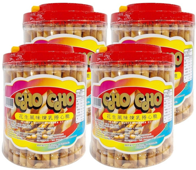 CHO CHO 花生風味煉乳捲心, 700g, 4罐