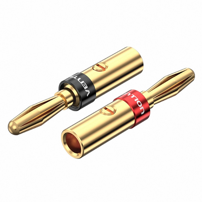 VEnTIOn 威迅 BFD系列 香蕉音頻 轉接頭 2入, 43.3mm, 金色, 1組