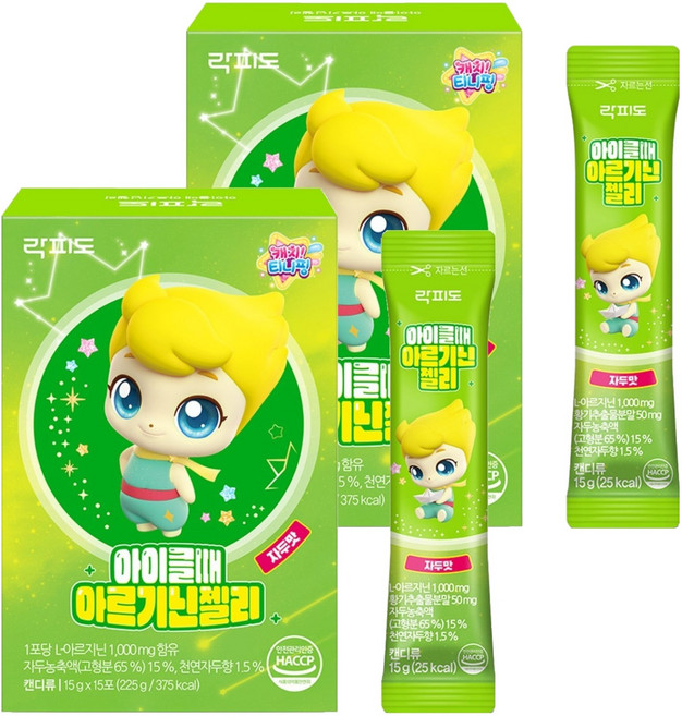 락피도 캐치티니핑 아이클때 아르기닌젤리 15p, 자두맛, 225g, 2개