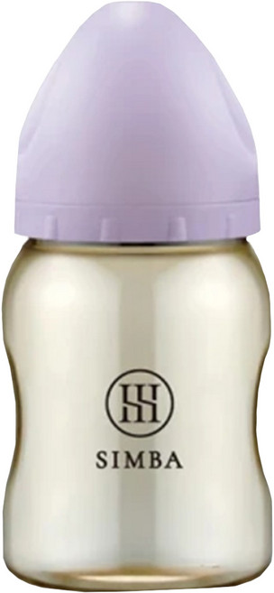 Simba 小獅王辛巴 新生適用 蘊蜜鉑金PPSU寬口防脹氣奶瓶, 紫芙, 200ml, 1瓶