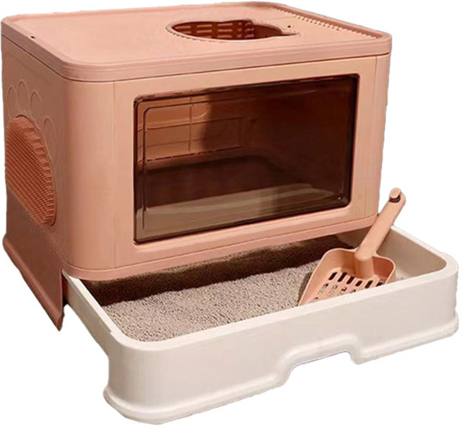 딩동펫 매직 후드 고양이 화장실, 핑크, 1개