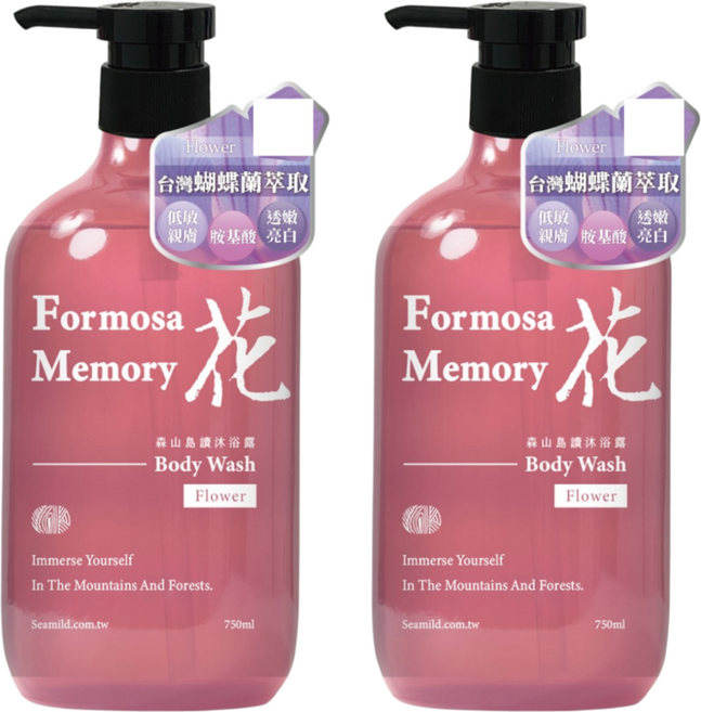 清淨海 森山島讀沐浴露 花, 2瓶, 750ml