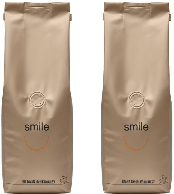 smile coffee 微笑咖啡 精品級金杯咖啡豆 夏風, 咖啡豆(無研磨), 450g, 2袋