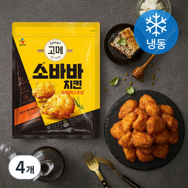 고메 소바바치킨 소이허니 순살 (냉동), 600g, 4개