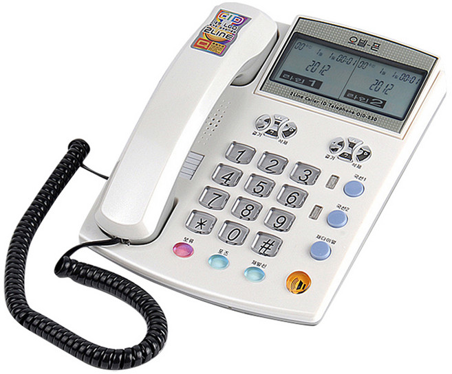 오빌 2국선 유선 전화기 화이트, OID-230