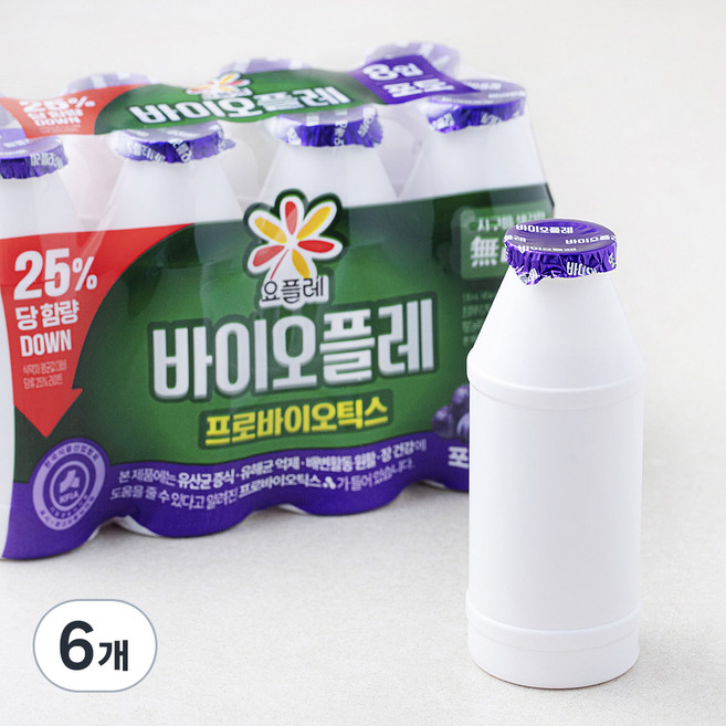 요플레 바이오플레 포도, 130ml, 8개입, 6개
