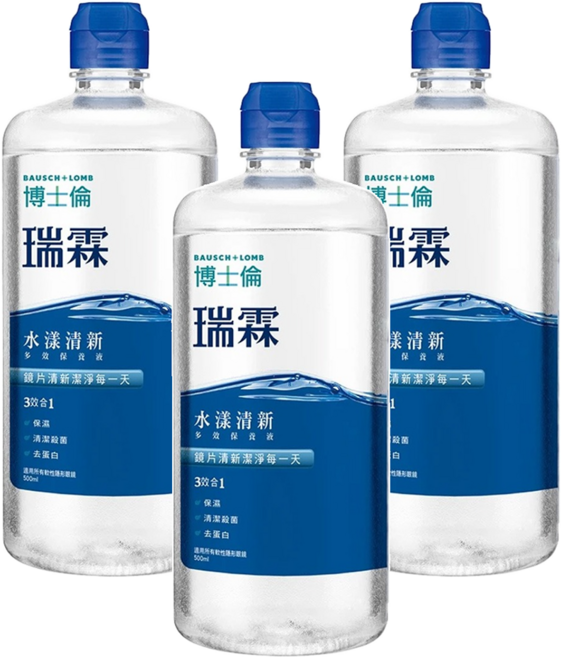 博士倫 瑞霖 水漾清新多效保養液, 500ml, 3瓶