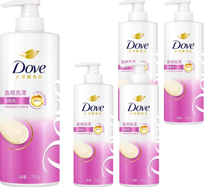 Dove 多芬 直順亮澤洗髮乳, 700g, 5瓶