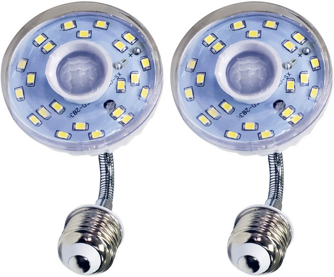 明沛 2W LED紅外線感應燈 E27彎管款 MP4329-1 185 x 60mm, 白光, 2個