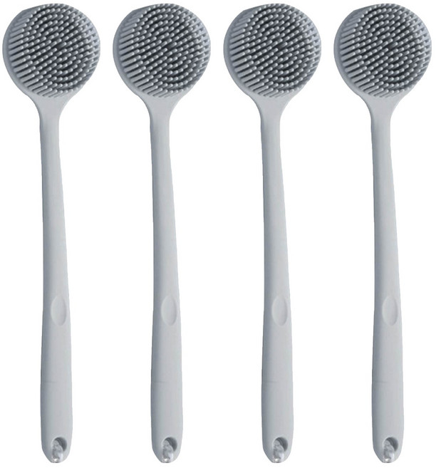 리빙공감 워시 실리콘 양면 바디 소프트 브러쉬, 그레이, 4개, 1개입