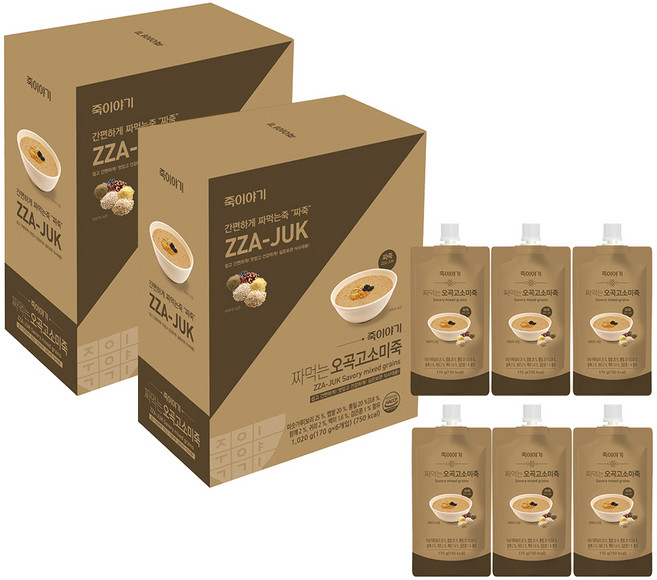 죽이야기 짜먹는 죽 오곡고소미죽, 170g, 12개