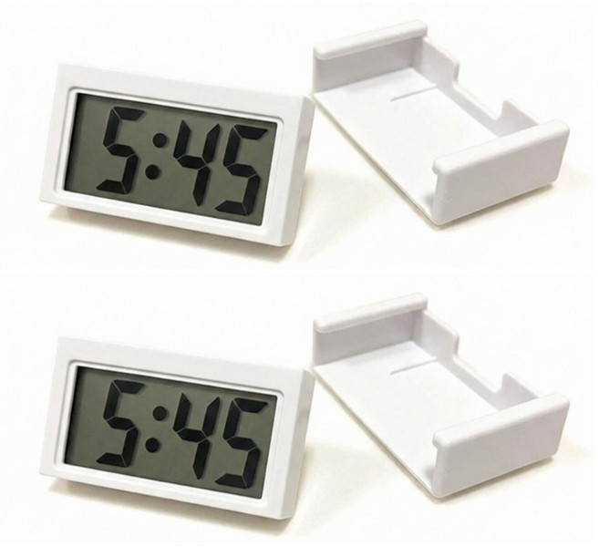 온트리 접착식 다용도 욕실시계 2세트, 화이트