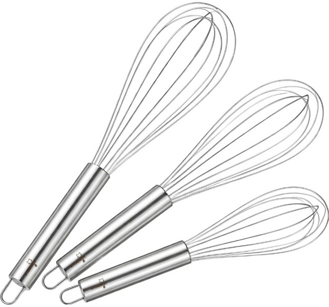 키친켓 베이킹 스텐 거품기 3종세트, 실버, 1세트