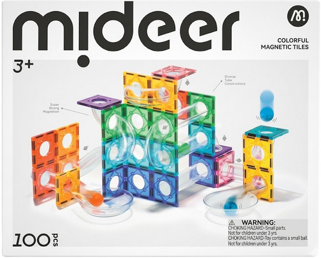 mideer 多彩透光磁力片 100p, 多色, 1盒