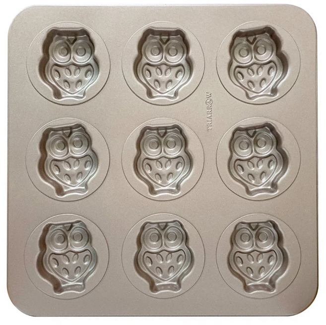 TRIARROW 三箭牌 貓頭鷹9連烤盤(金不沾), 1個