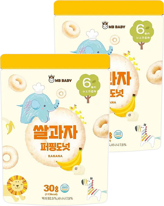 萌寶寶 米泡芙 6個月以上適用, 香蕉, 30g, 2包