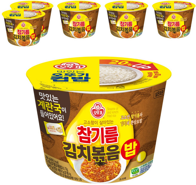 OTOKI 不倒翁 即食碗裝芝麻油炒泡菜蓋飯附沖泡蛋花湯, 6個, 264g