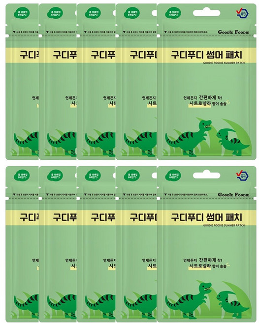 구디푸디 유아용 썸머패치 18p, 공룡, 10개