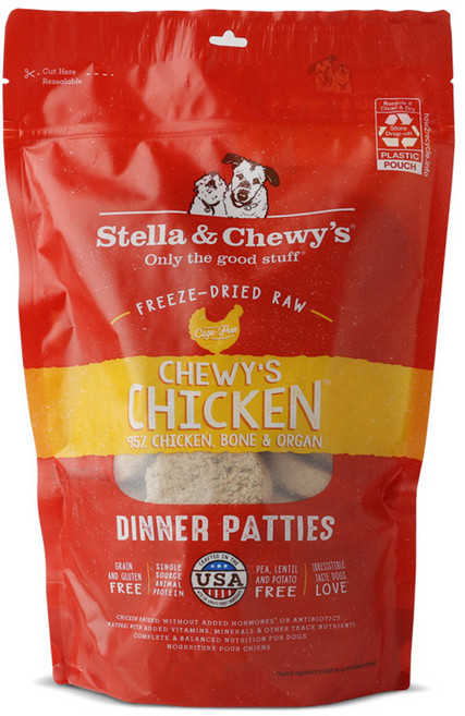 스텔라앤츄이스 전연령 강아지 디너패티 동결건조 사료, 닭, 397g, 1개