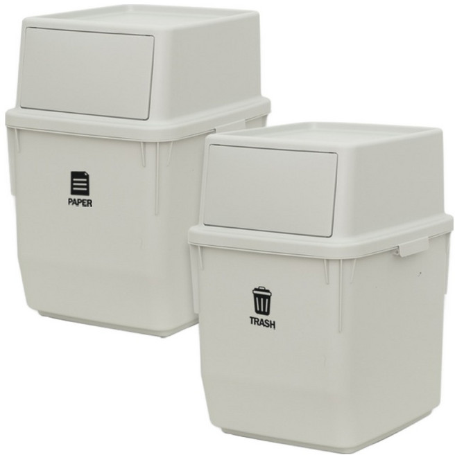 라이피스트 컬러빈 분리수거함 2p, 라이트그레이