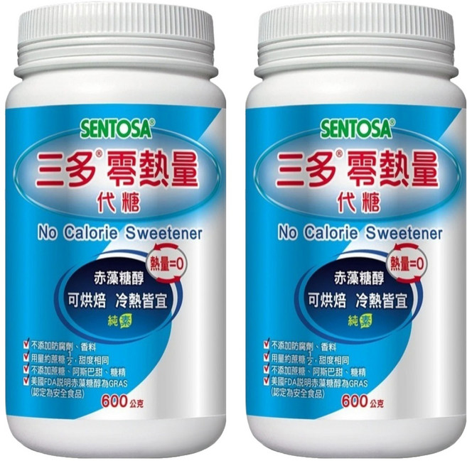 SENTOSA 三多 零熱量代糖 赤藻糖醇 冷熱皆宜 適合烘焙, 600g, 2瓶