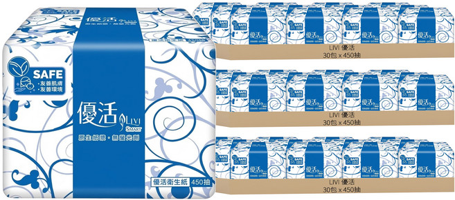 LIVI 優活 單層優拭衛生紙, 1入, 90包