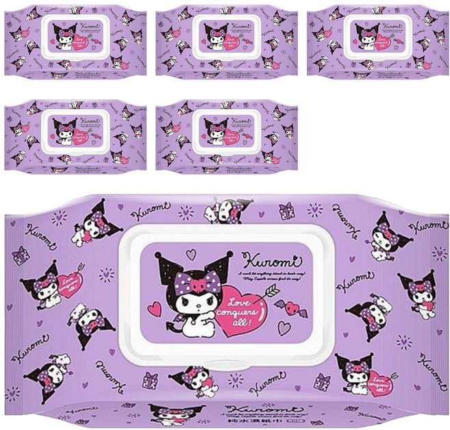 AKIRA 御衣坊 酷洛米 純水濕紙巾 可愛秘密 掀蓋式, 1入, 6包