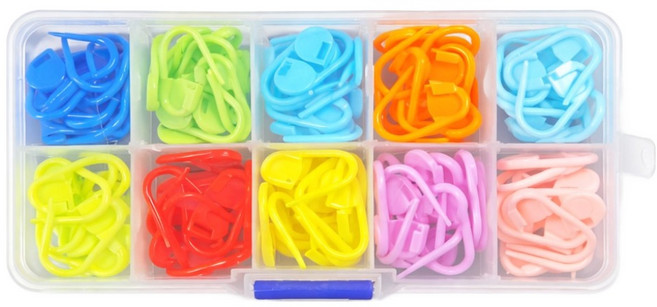 모던모어 뜨개용 옷핀 뜨개질 도구 단수 표시링 10종 12P 세트, 혼합색상, 1세트