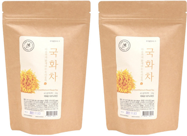 우리꽃연구소 국화차 삼각티백, 국화차 티백, 40개입, 2개