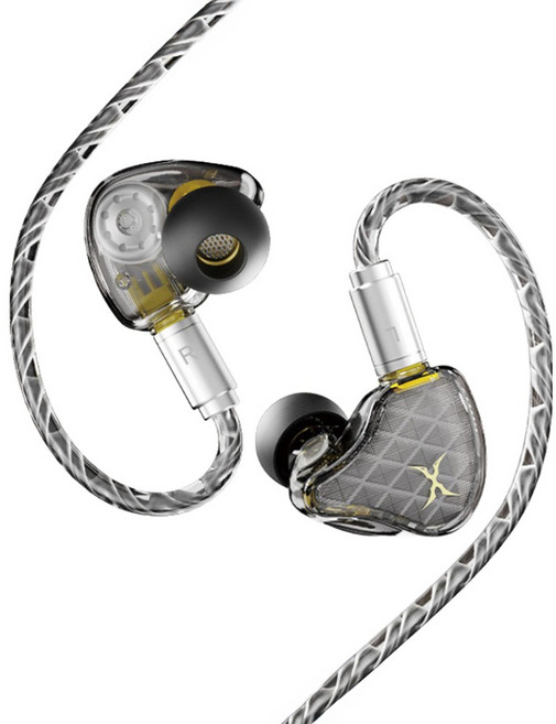 FOXXRAY 狐鐳 高清晰雙動圈 入耳式 監聽耳機 FXR-IEM-201, 灰色